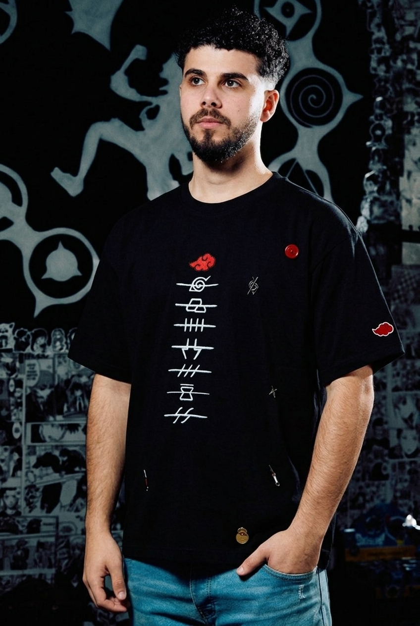 Naruto T-Shirt – Akatsuki Edition (Front Design) - Black