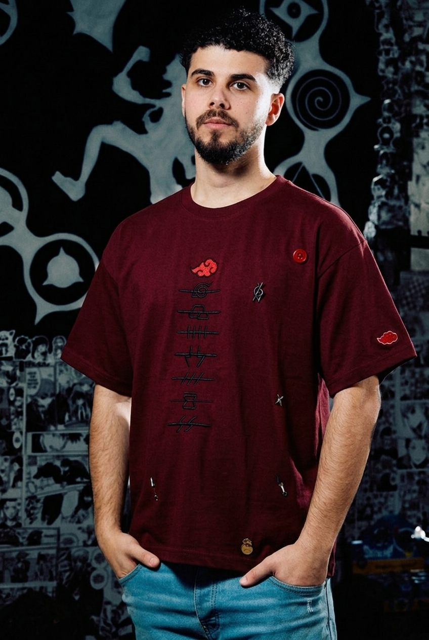 Naruto T-Shirt – Akatsuki Edition (Front Design) - Dark Red