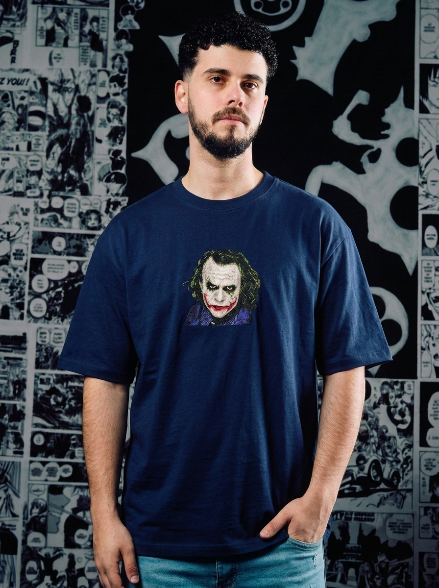 The Dark Knight Rises Embroidered Tee - Navy