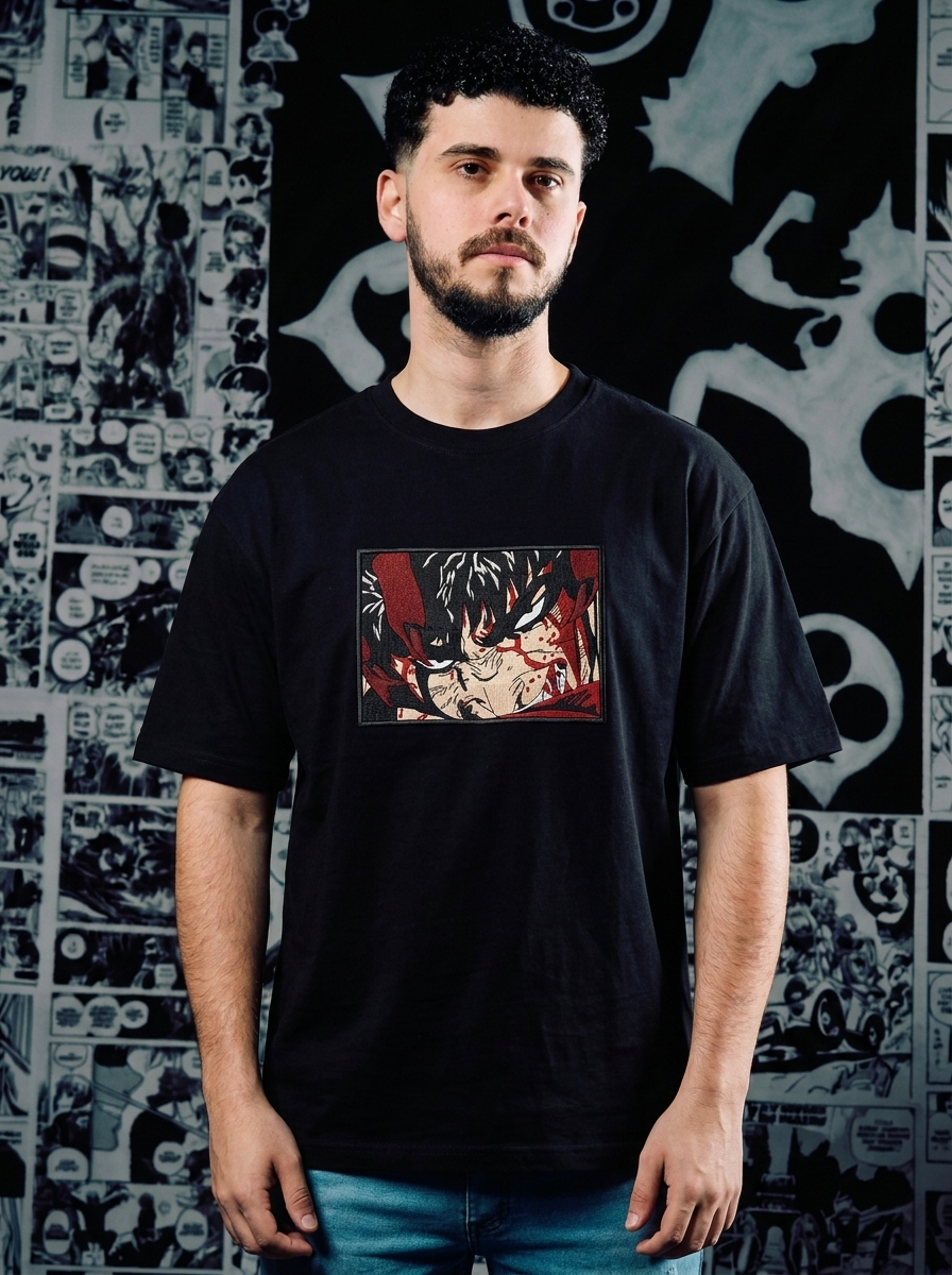 Struggler's Mark Embroidered Tee - Black