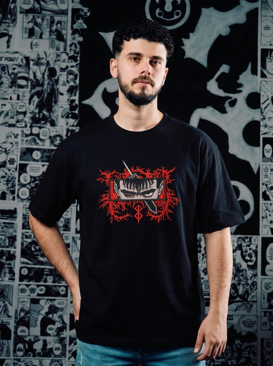 Griffin Sword Embroidered Tee - Black
