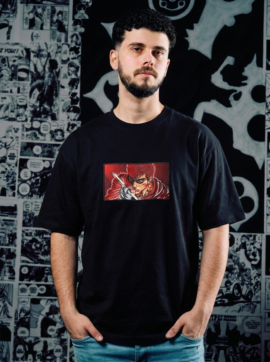 Eclipse Survivor Embroidered Tee - Black