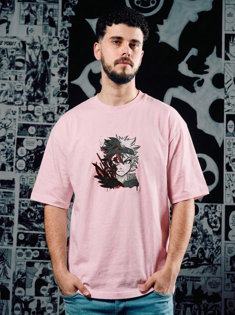 Wind Spirit Mage Embroidered Tee - Light Pink