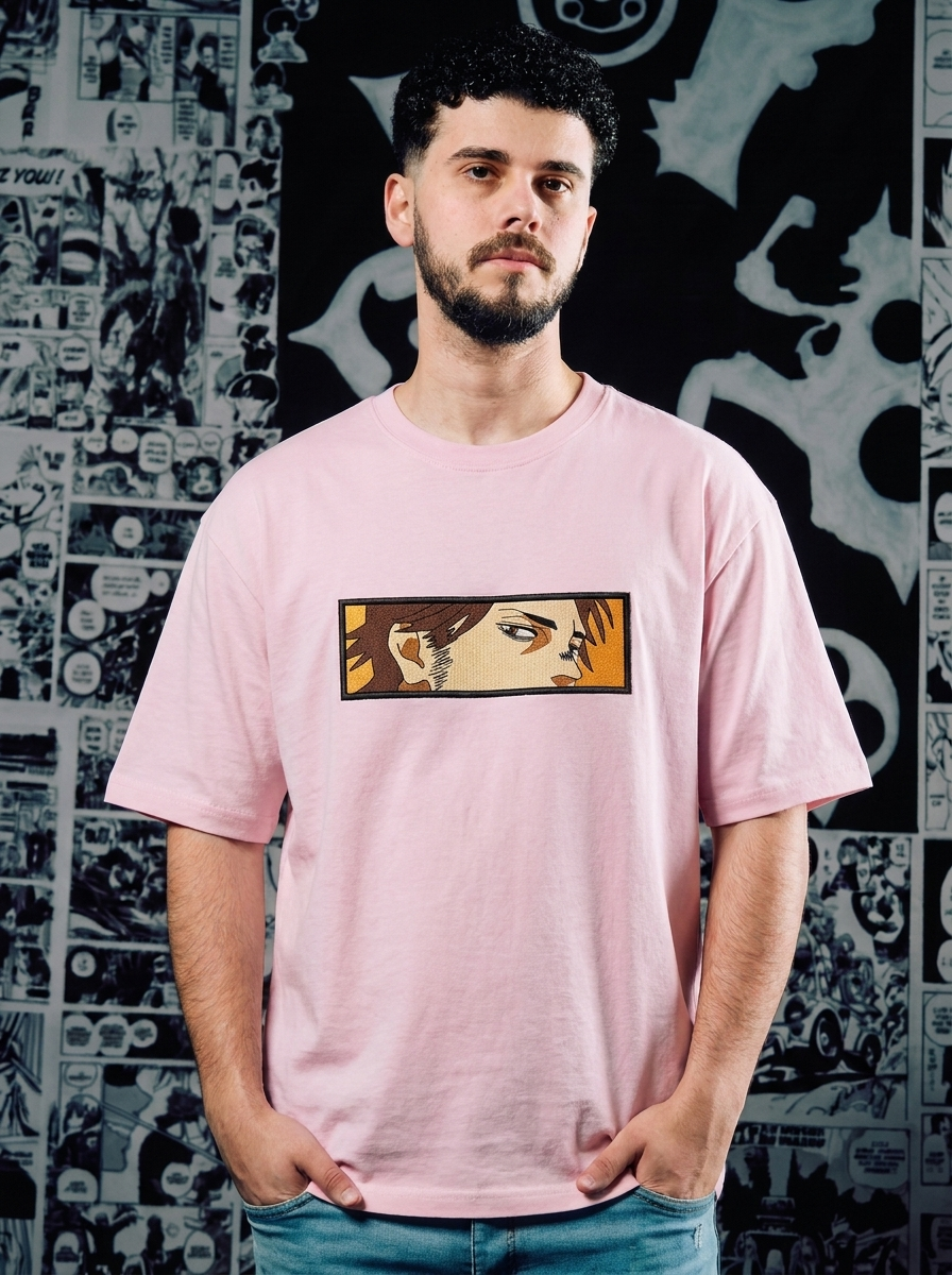 Clover Kingdom Elite Embroidered Tee - Light Pink