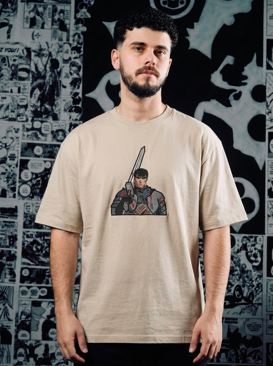 Berserker Armor Embroidered Tee - Beige