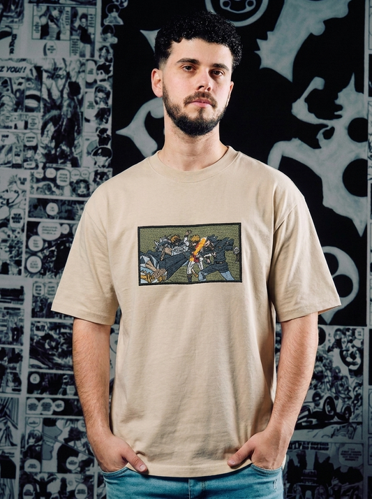 Anti-Magic Swordsman Embroidered Tee - Beige