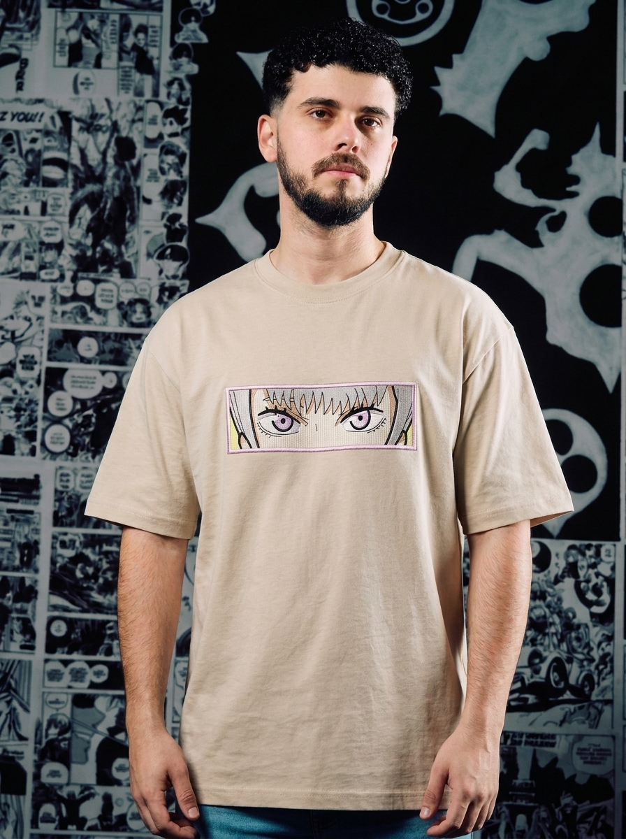 Grimoire Bearer Embroidered Tee - Beige