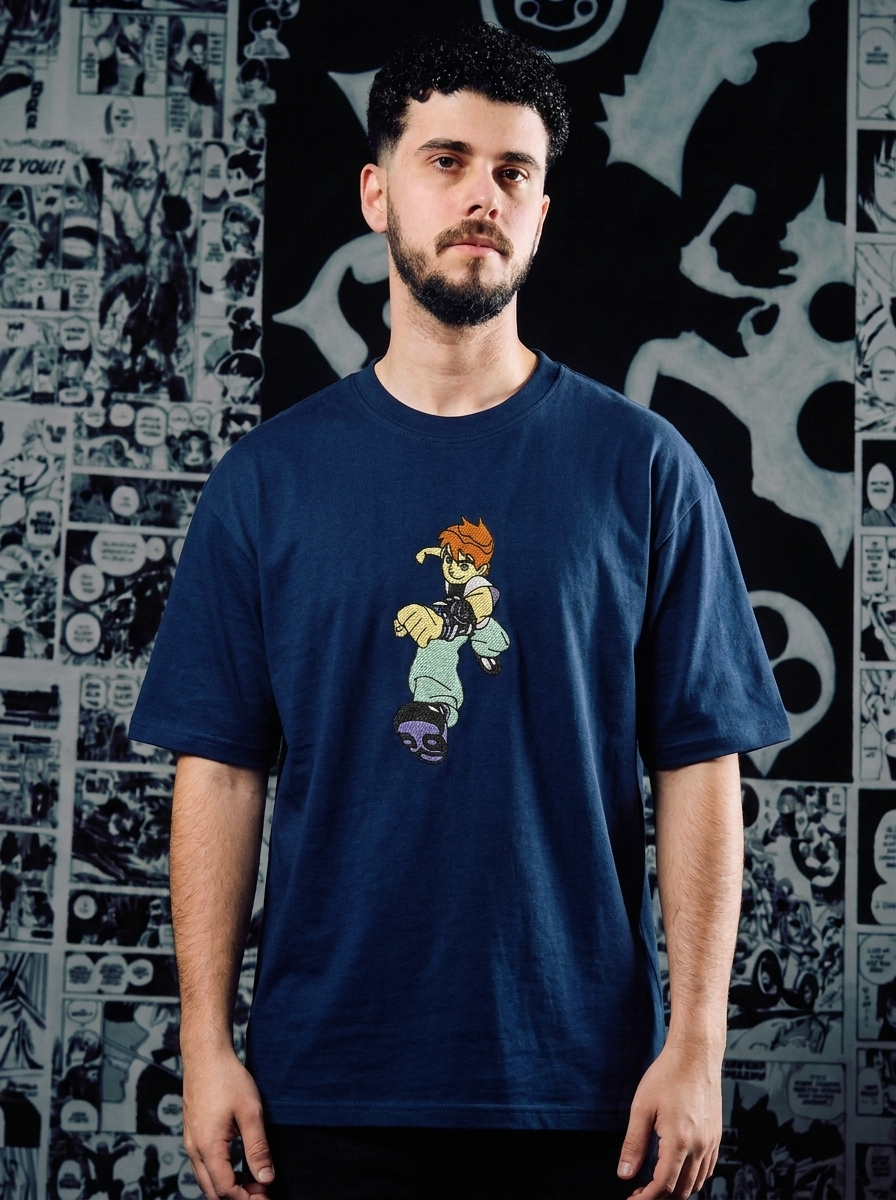 Omnitrix Hero Embroidered Tee - Navy