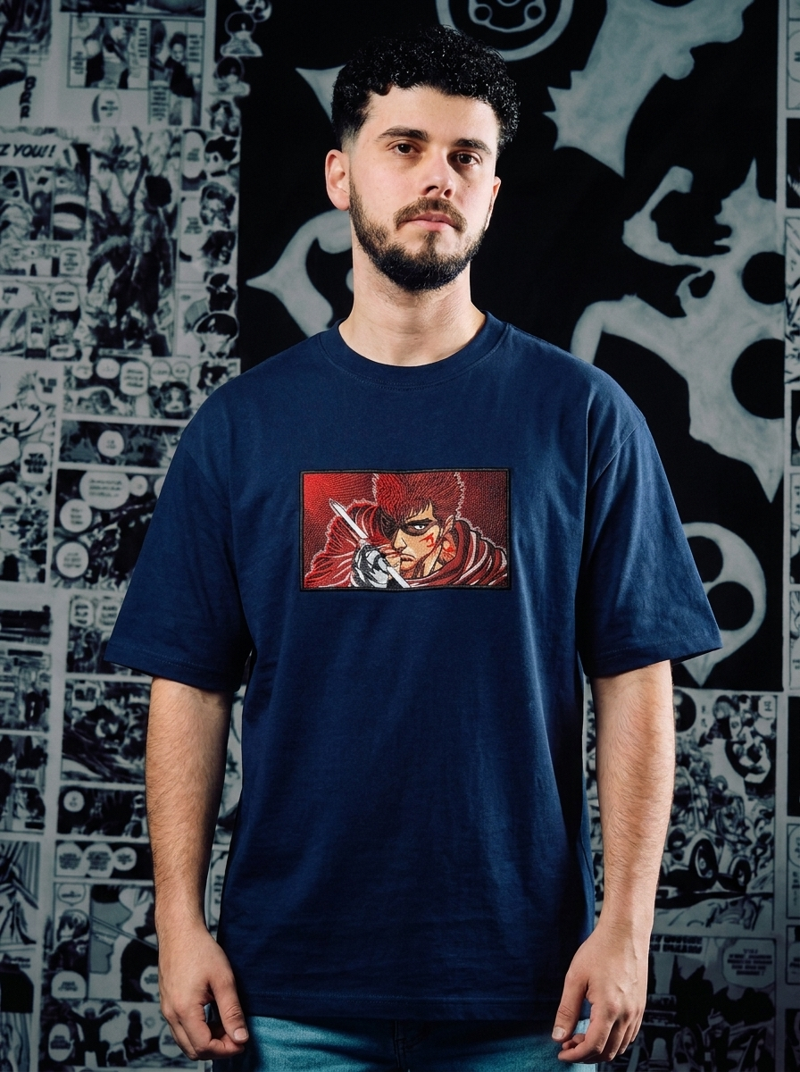 Eclipse Survivor Embroidered Tee - Navy