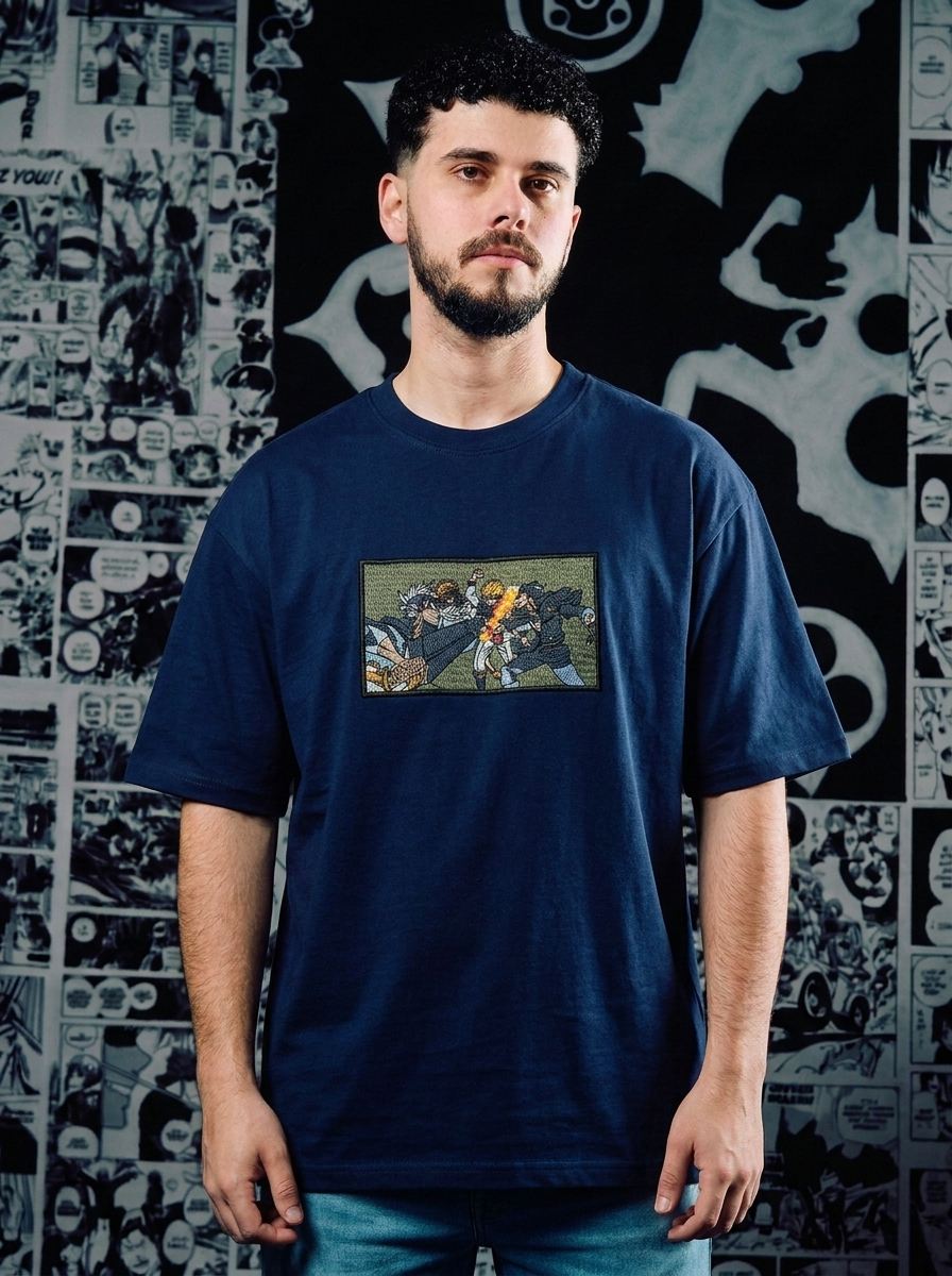 Anti-Magic Swordsman Embroidered Tee - Beige