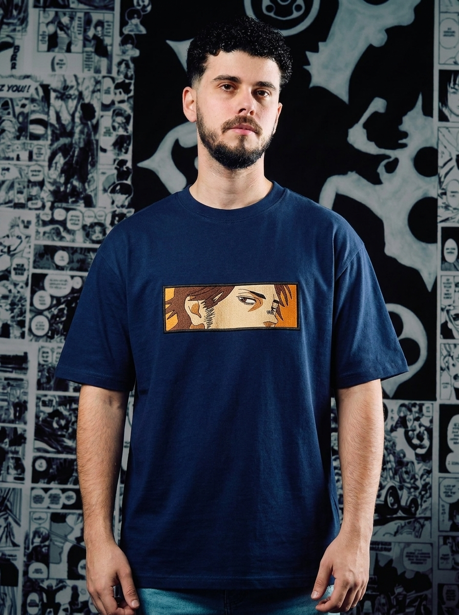 Clover Kingdom Elite Embroidered Tee - Navy