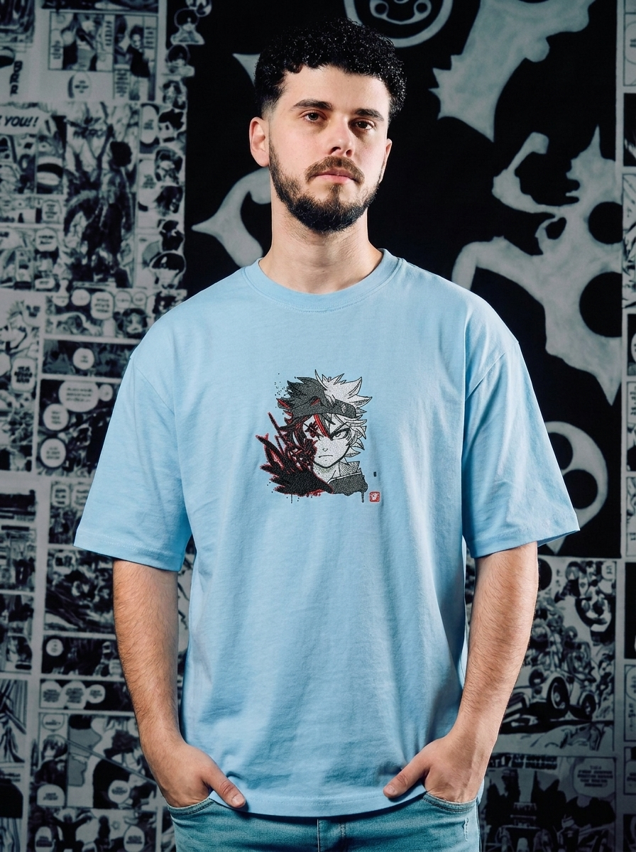 Wind Spirit Mage Embroidered Tee - Navy