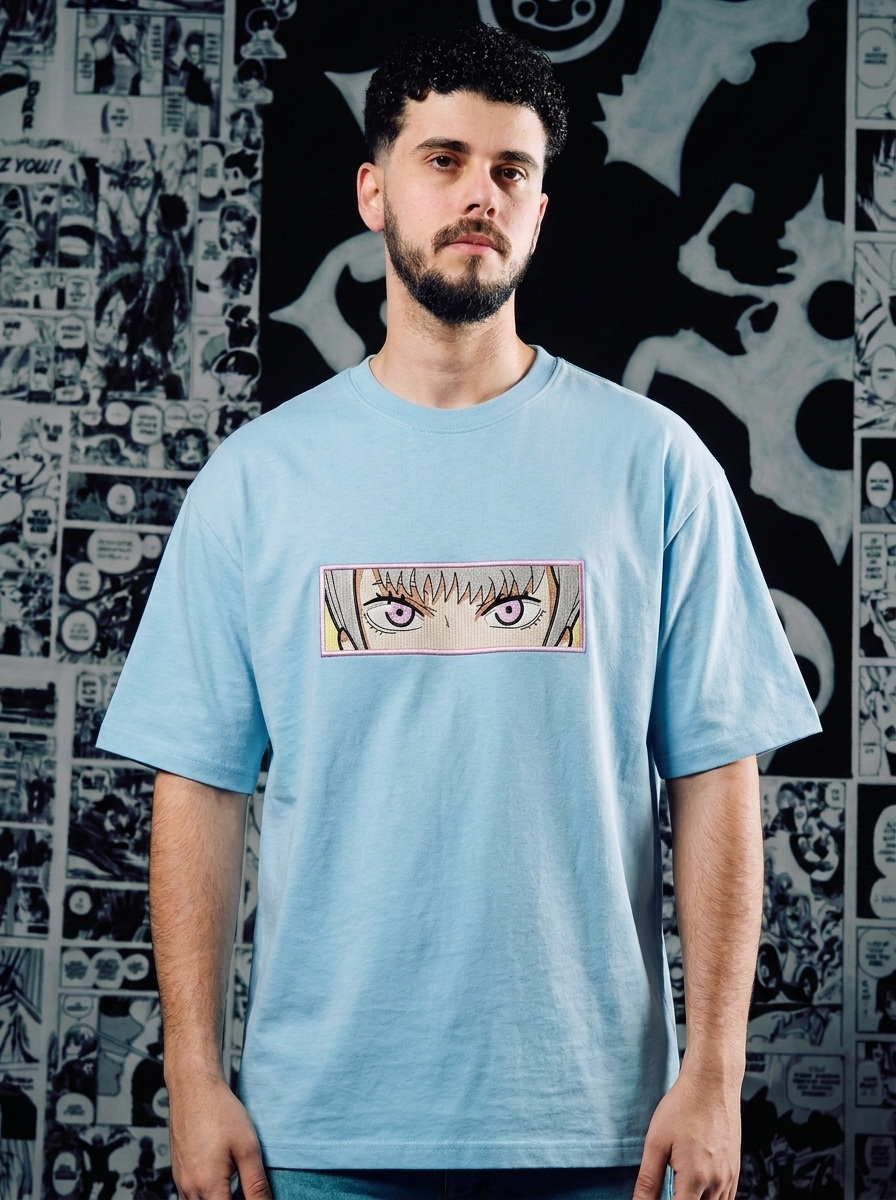 Grimoire Bearer Embroidered Tee - Light Blue