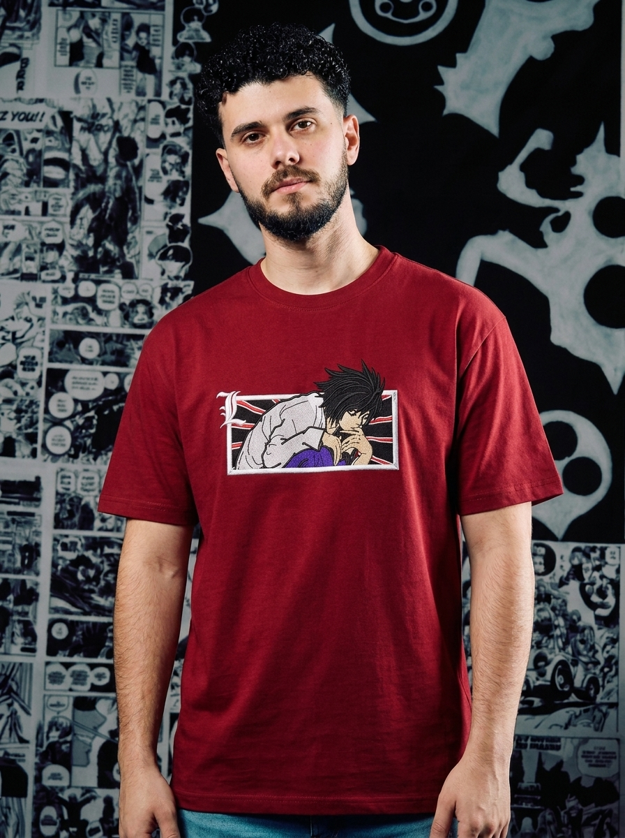 Just Justice Embroidered Tee - Dark Red