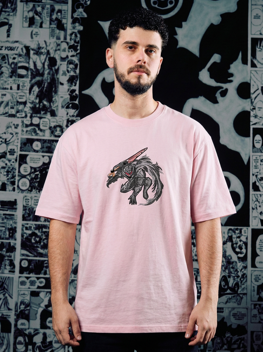 Inner Demon Embroidered Tee - Light Pink