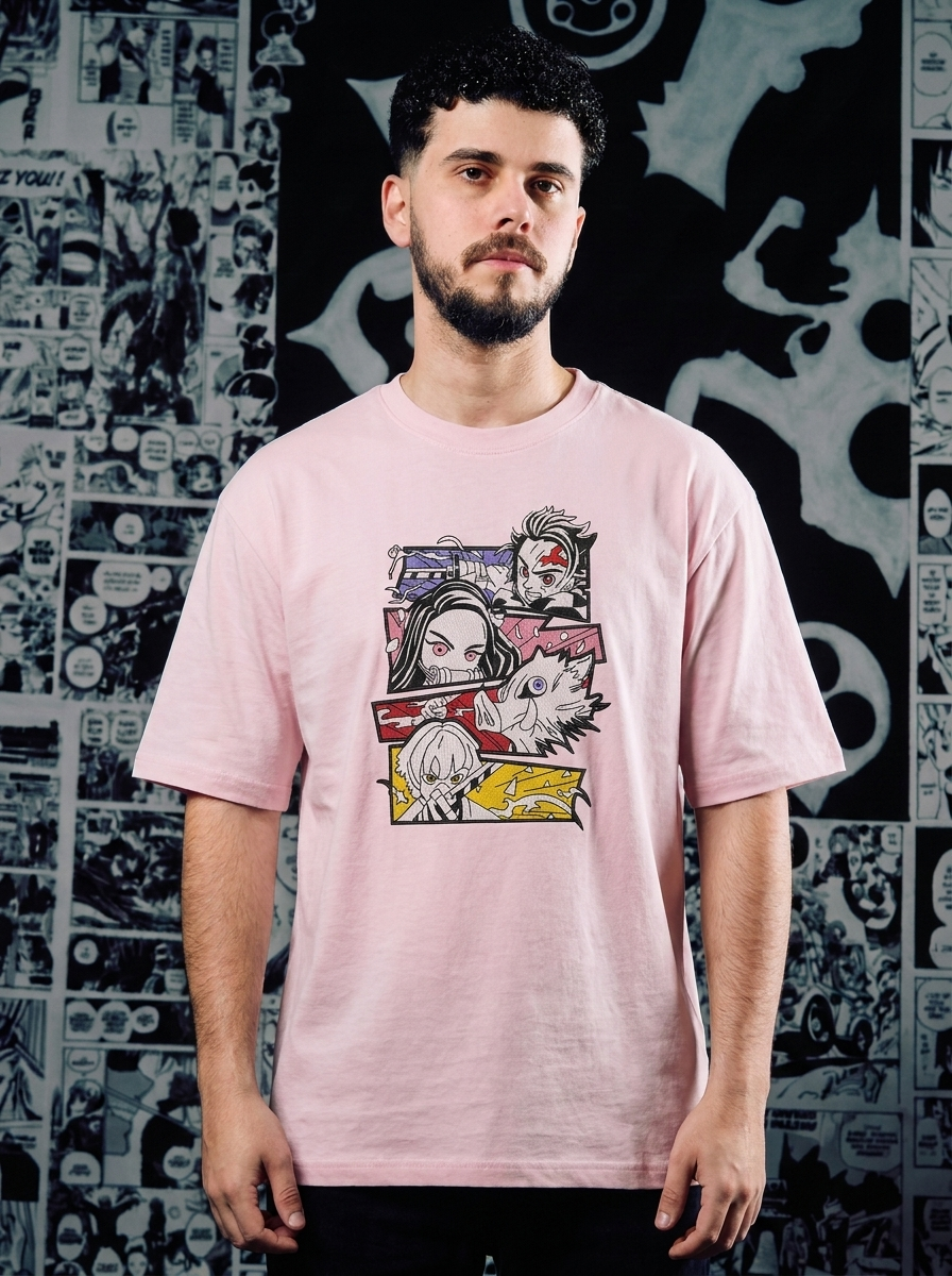 Beast Breathing Embroidered Tee - Light Pink