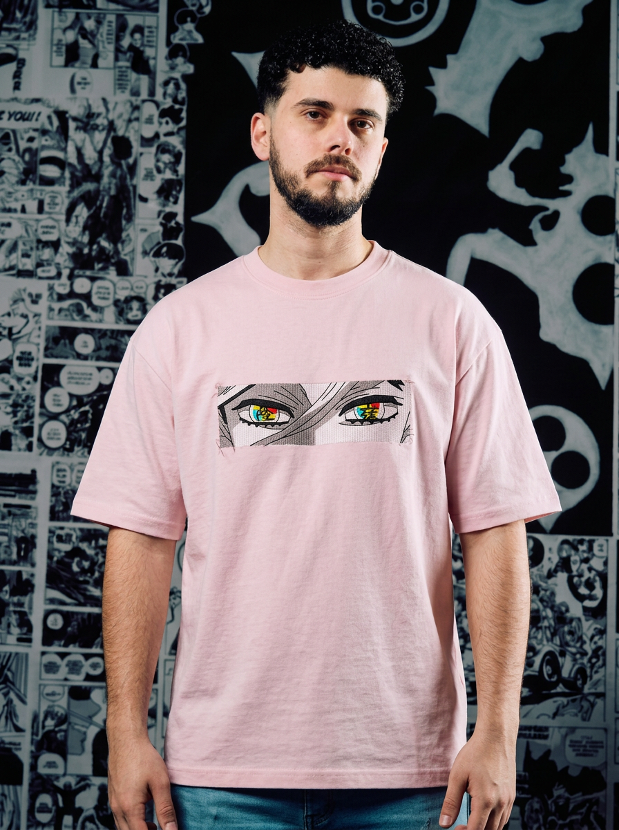 Insect Hashira Embroidered Tee - Light Pink