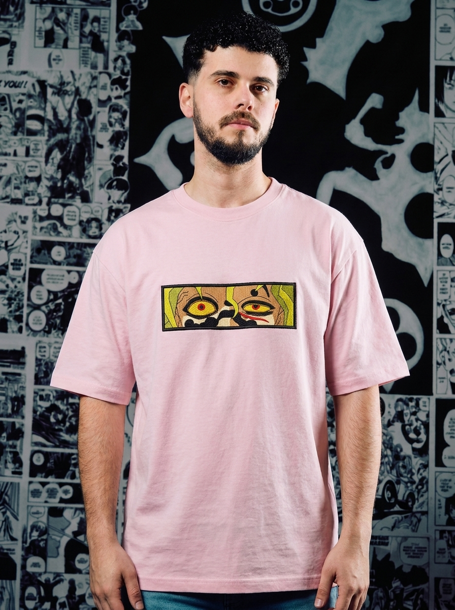 Mist Hashira Embroidered Tee - Light Pink