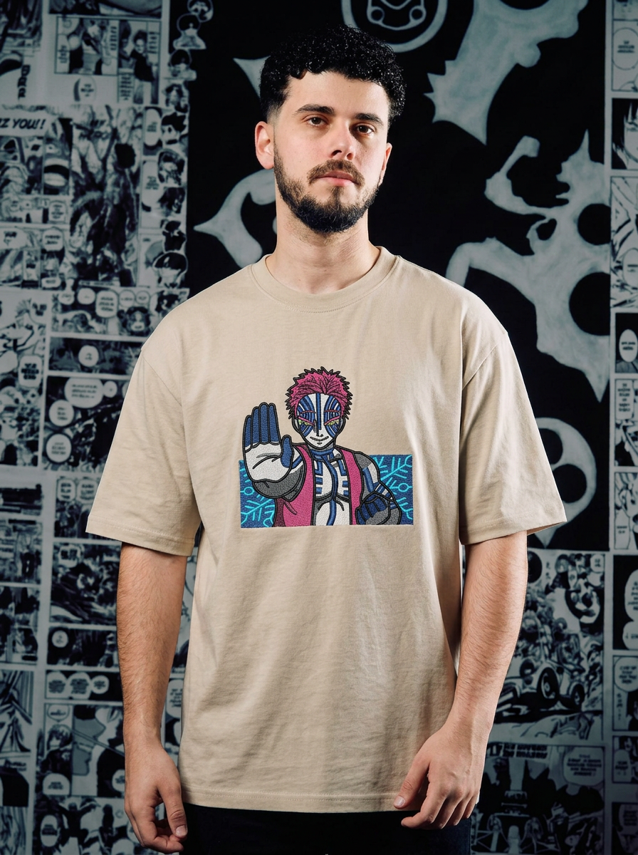Bamboo Muzzle Embroidered Tee - Beige