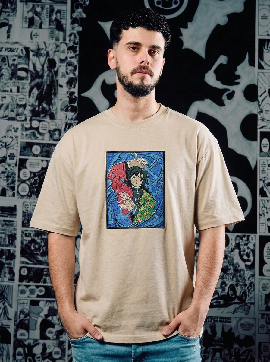 Progenitor of Demons Embroidered Tee - Beige