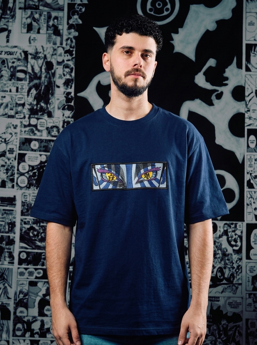 Water Breathing Embroidered Tee - Navy