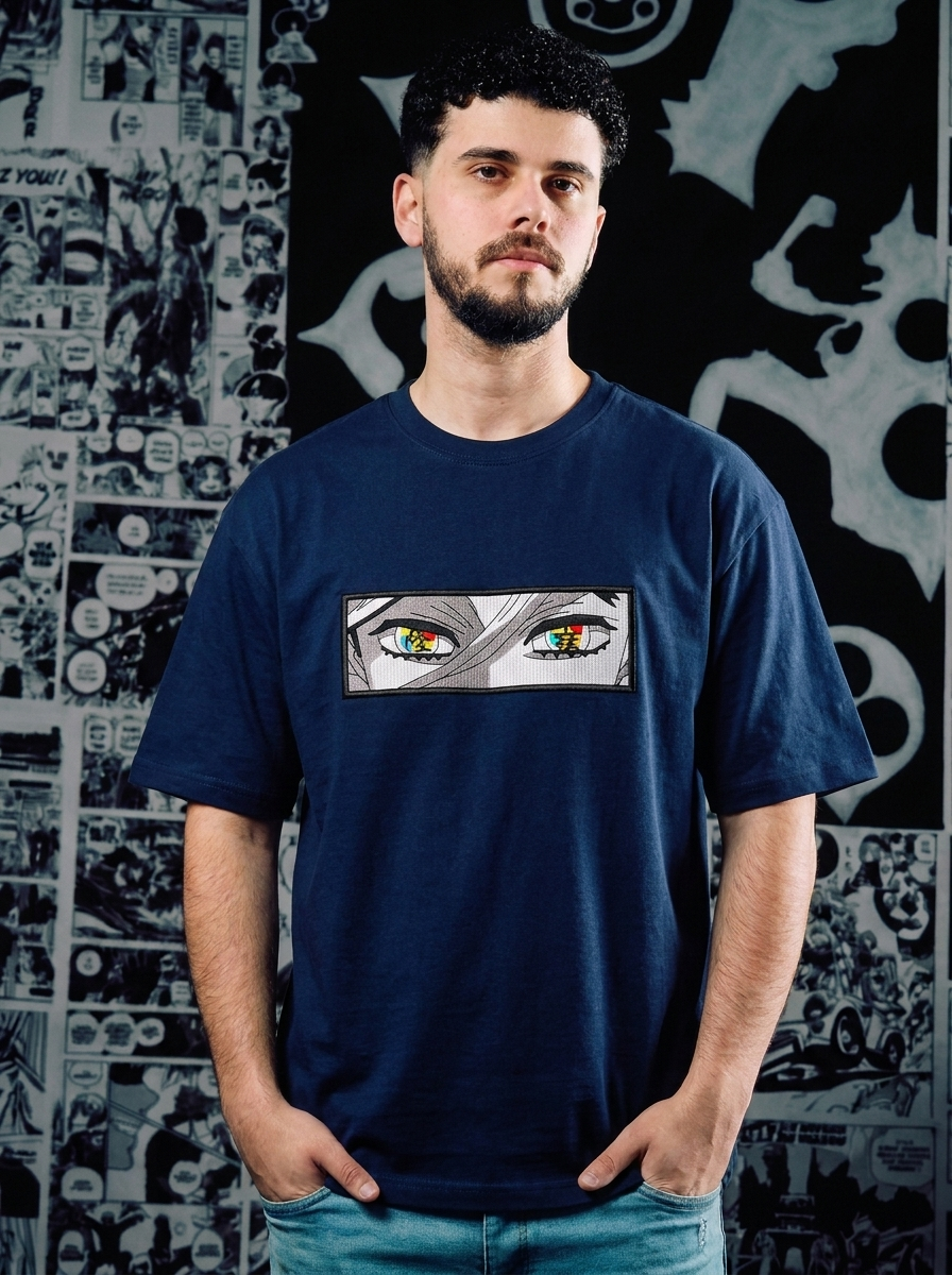 Insect Hashira Embroidered Tee - Navy
