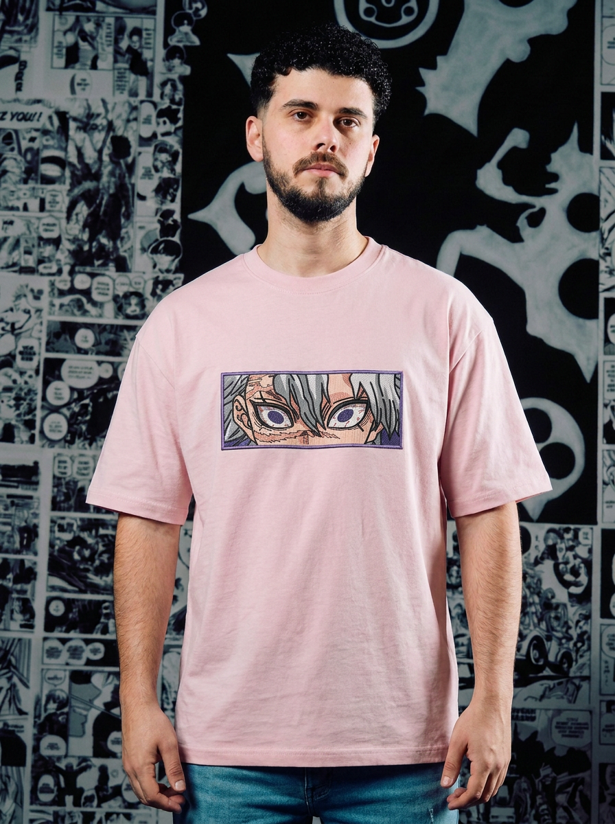 Demon Slayer Corps Embroidered Tee - Light Pink