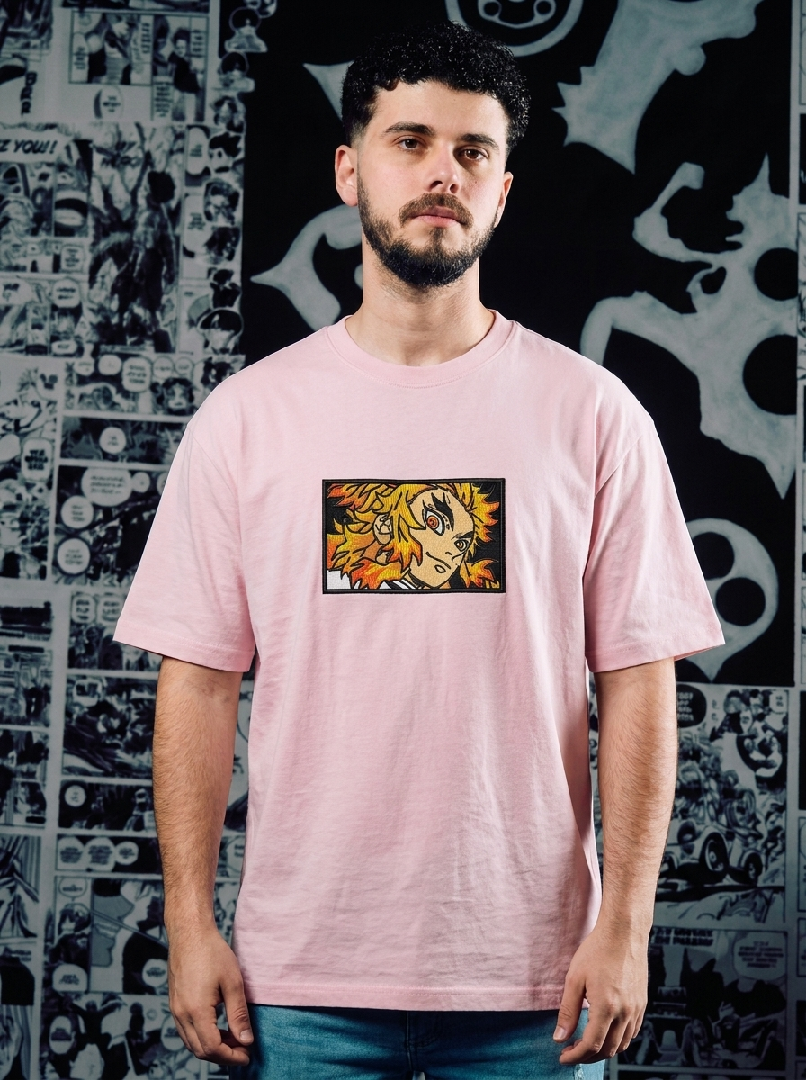 Total Concentration Embroidered Tee - Light Pink