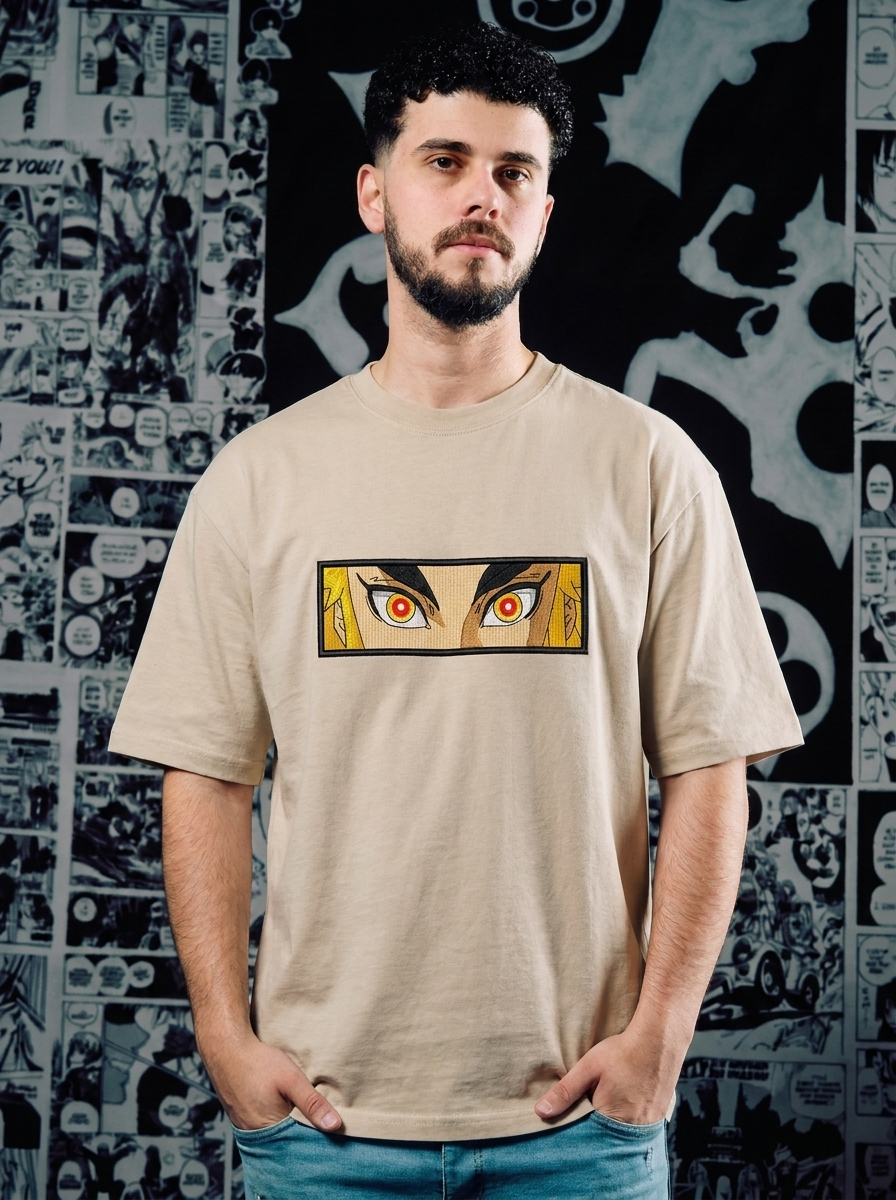 Sun Breathing Embroidered Tee - Beige