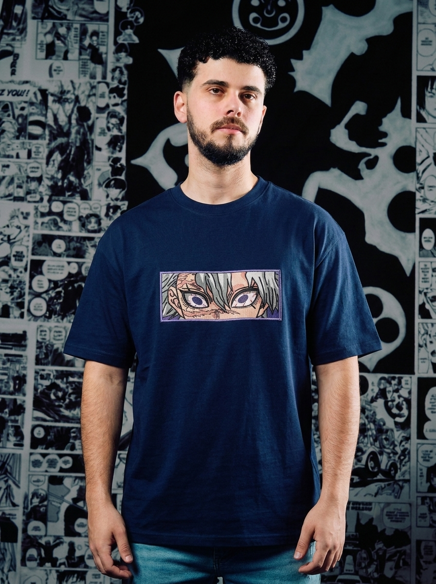 Demon Slayer Corps Embroidered Tee - Navy