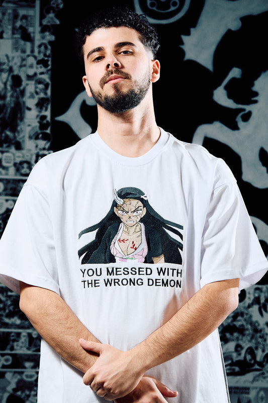 Demon Slayer T-Shirt – Nezuko 'Wrong Demon' Edition - White