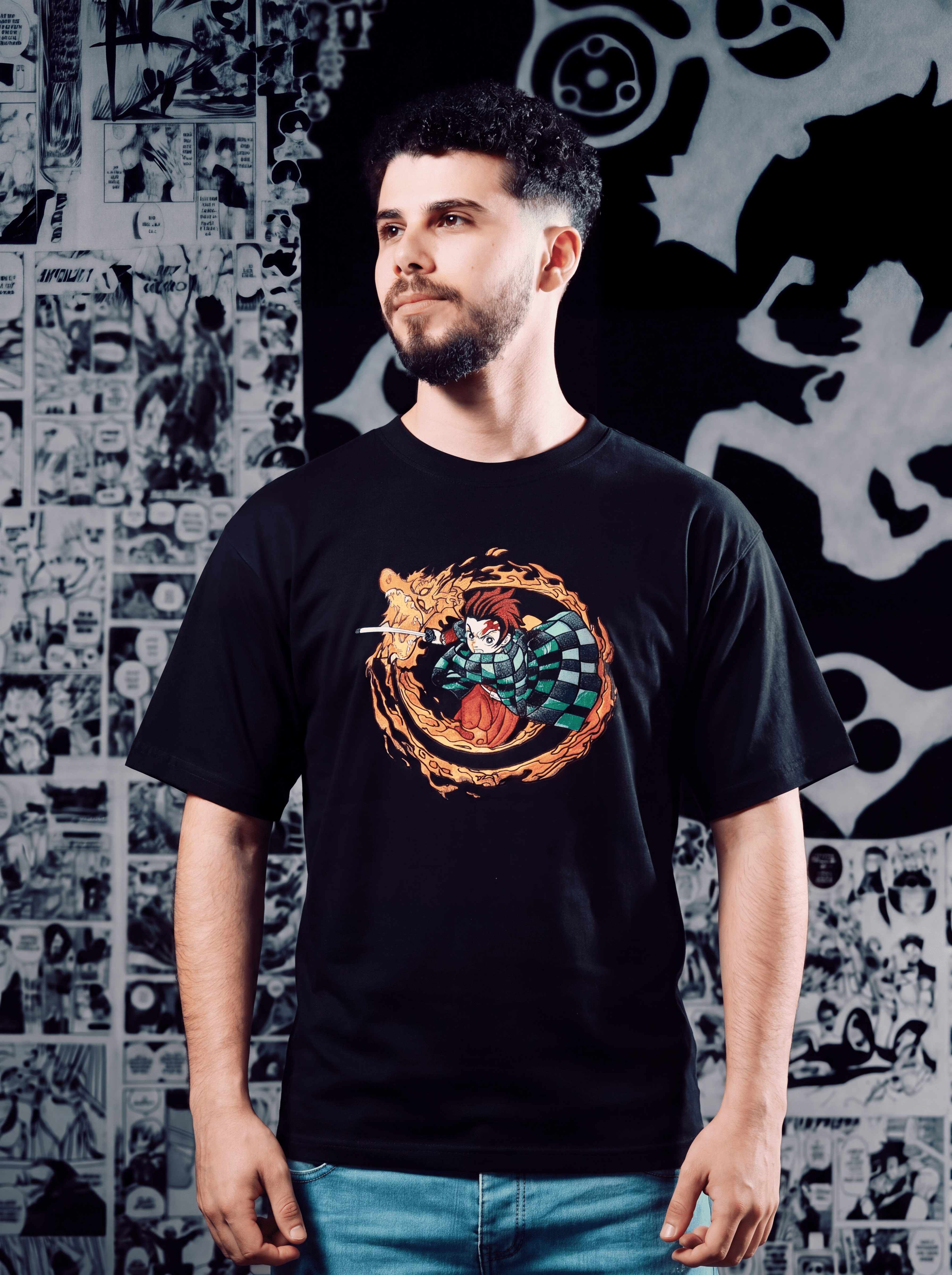 Tanjiro Kamado Premium Embroidered Short Sleeve T-Shirt – Demon Slayer Anime Streetwear
