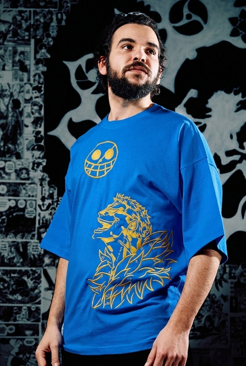 One Piece T-Shirt – Trafalgar Law Golden Edition - Blue