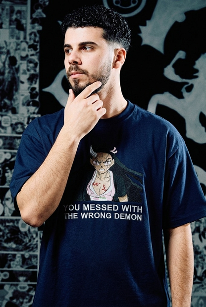 Demon Slayer T-Shirt – Nezuko 'Wrong Demon' Edition - Navy Blue