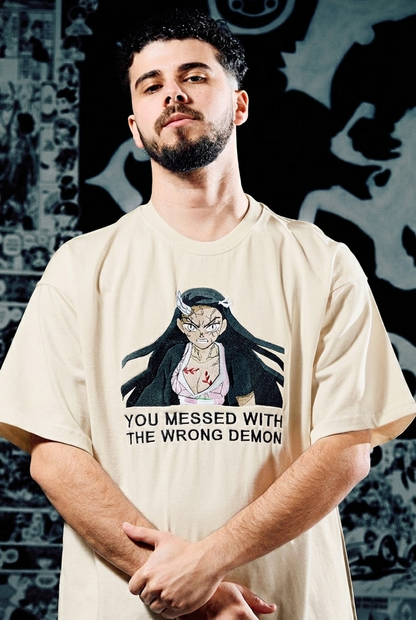 Demon Slayer T-Shirt – Nezuko 'Wrong Demon' Edition - Beige