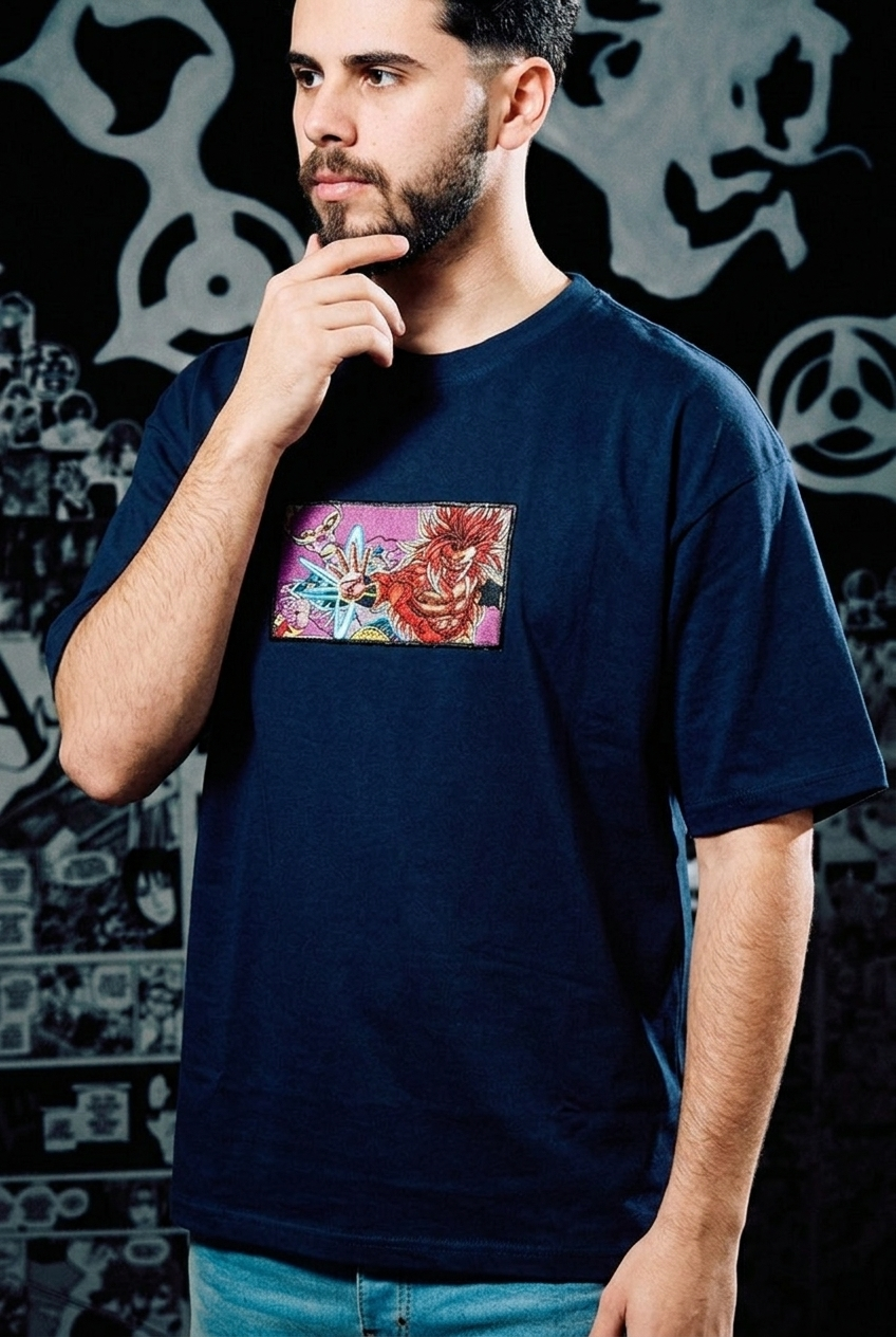 Dragon Ball T-Shirt – Broly vs Beerus Comic Panel Edition - Navy Blue