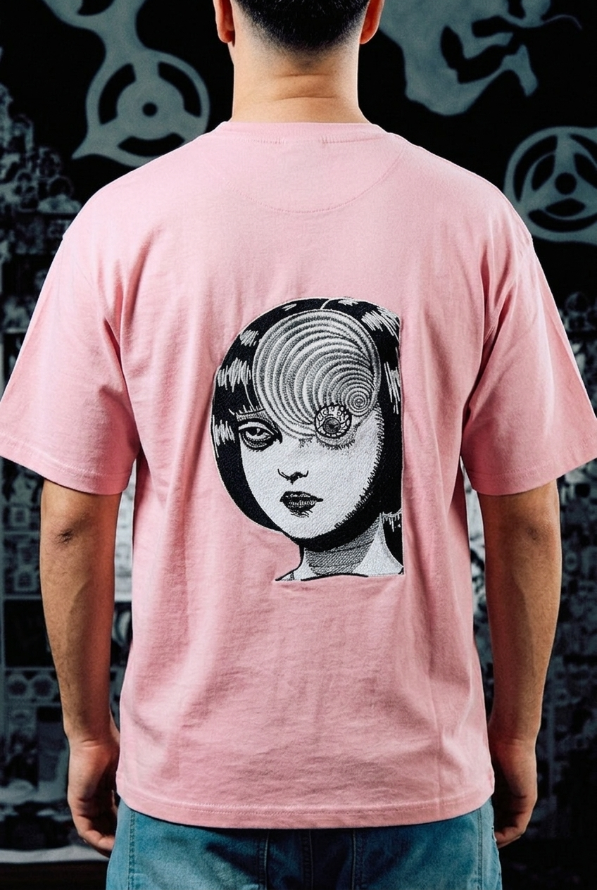 Junji Ito T-Shirt – Uzumaki Spiral Horror Back Print Edition - Pink