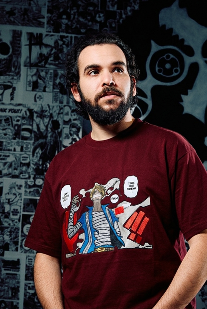 One Piece T-Shirt – Sanji 'I Was Just Thinking' Comic Panel Edition - Dark Red