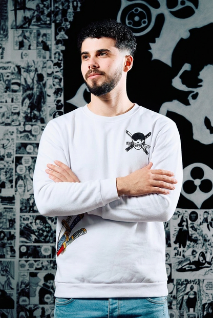 One Piece Crewneck – Zoro Skull & Three Swords Edition - Black