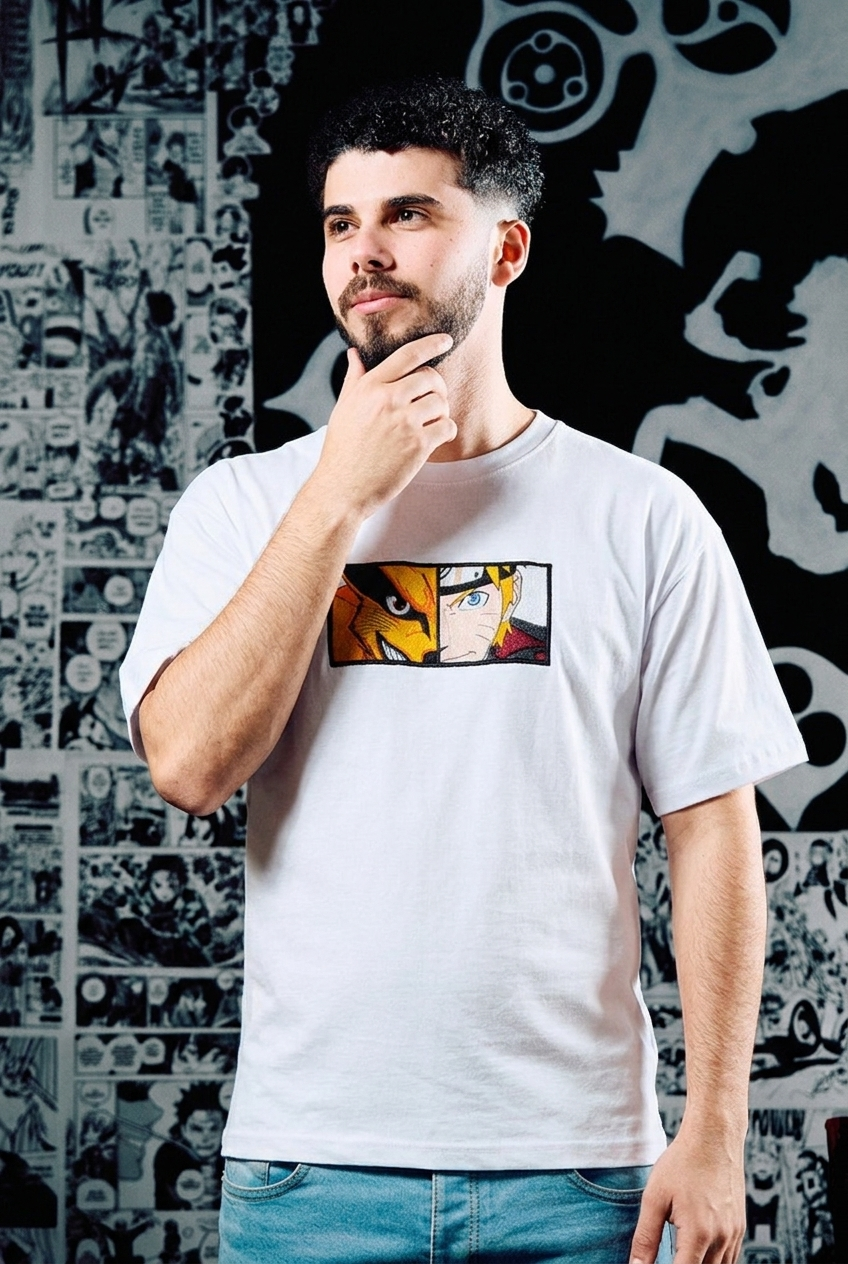Naruto T-Shirt – Kurama & Naruto Dual Panel Edition - Blue