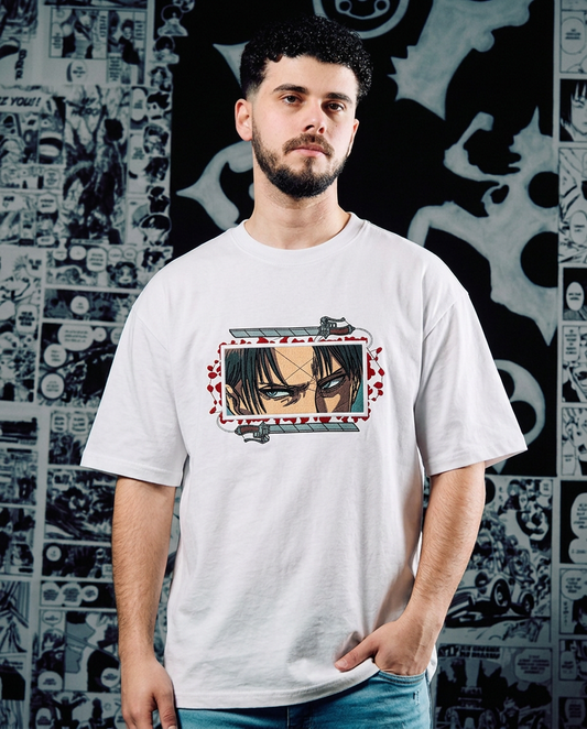 Levi Ackerman Embroidered Tee