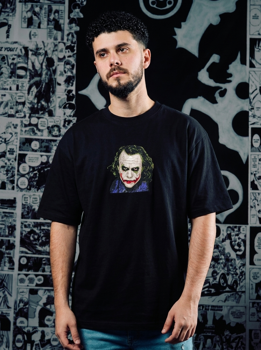 The Dark Knight Rises Embroidered Tee - Black