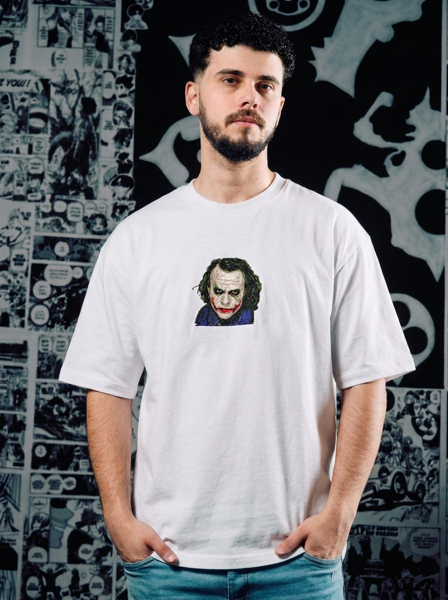 The Dark Knight Rises Embroidered Tee - White