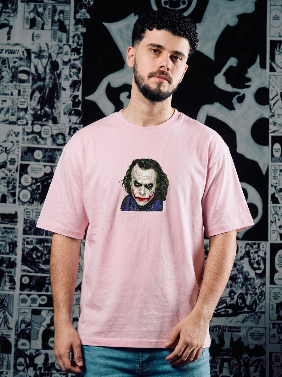The Dark Knight Rises Embroidered Tee - Light Pink