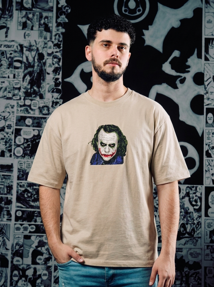 The Dark Knight Rises Embroidered Tee - Beige