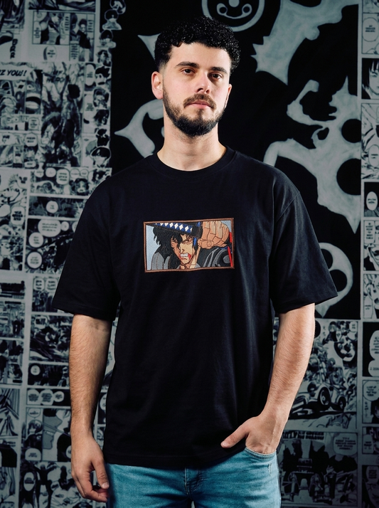 Black Swordsman Embroidered Tee - Black