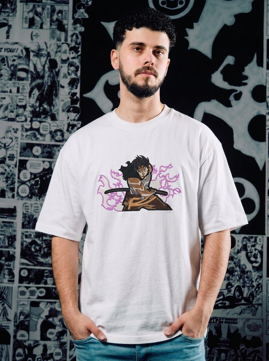 Devil Union Knight Embroidered Tee - White