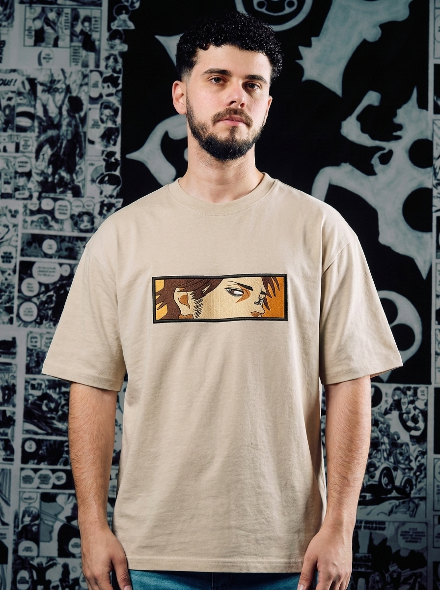 Clover Kingdom Elite Embroidered Tee - Beige