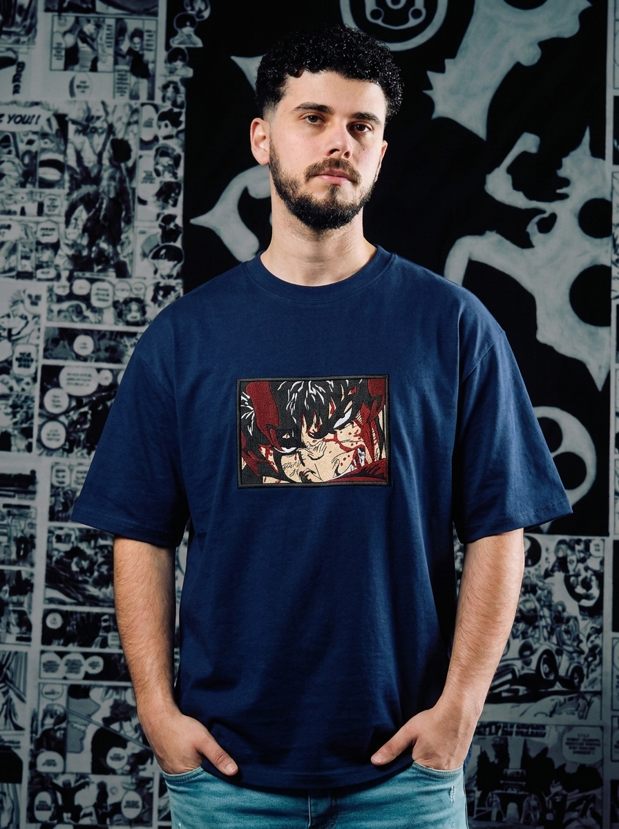Struggler's Mark Embroidered Tee - Navy