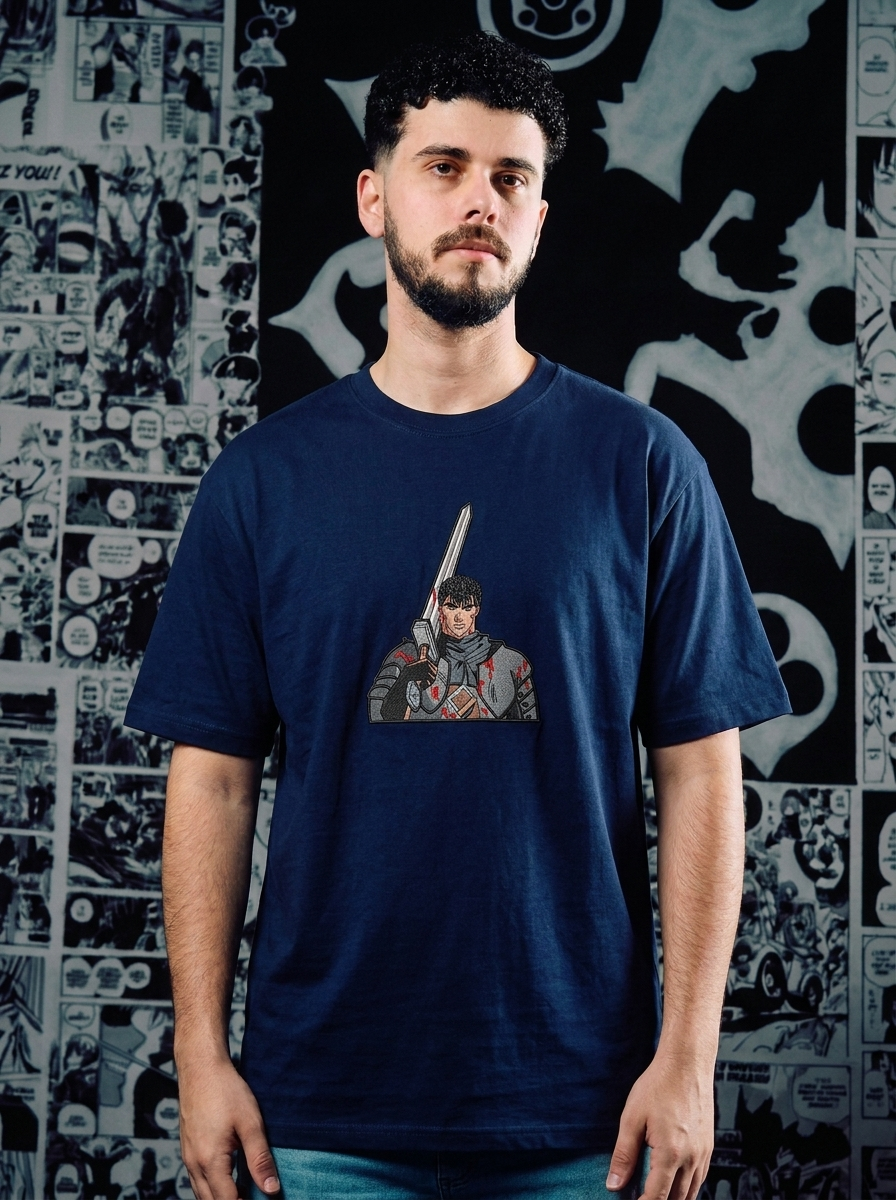 Berserker Armor Embroidered Tee - Navy